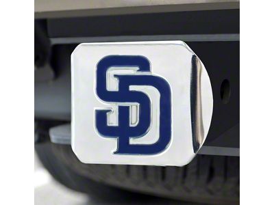 Hitch Cover with San Diego Padres Logo; Chrome (Universal; Some Adaptation May Be Required)