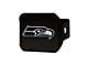 Hitch Cover with Seattle Seahawks Logo; Black (Universal; Some Adaptation May Be Required)