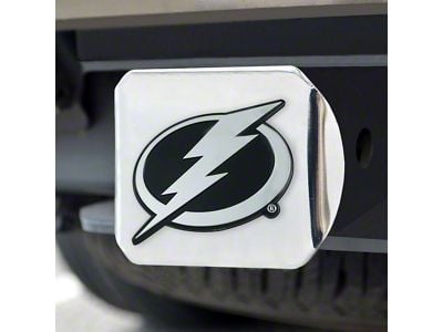 Hitch Cover with Tampa Bay Lightning Logo; Chrome (Universal; Some Adaptation May Be Required)