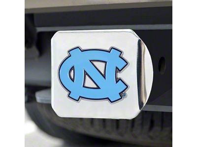 Hitch Cover with University of North Carolina Logo; Chrome (Universal; Some Adaptation May Be Required)