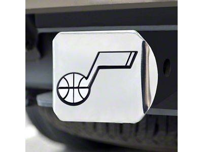 Hitch Cover with Utah Jazz Logo; Chrome (Universal; Some Adaptation May Be Required)