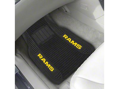 Molded Front Floor Mats with Los Angeles Rams Logo (Universal; Some Adaptation May Be Required)