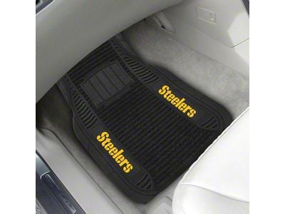 Molded Front Floor Mats with Pittsburgh Steelers Logo (Universal; Some Adaptation May Be Required)