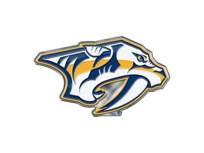 Nashville Predators Embossed Emblem; Blue and Yellow (Universal; Some Adaptation May Be Required)