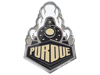 Purdue University Embossed Emblem; Gold and Black (Universal; Some Adaptation May Be Required)