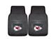 Vinyl Front Floor Mats with Kansas City Chiefs Logo; Black (Universal; Some Adaptation May Be Required)