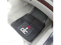 Vinyl Front Floor Mats with Washington Wizards Logo; Black (Universal; Some Adaptation May Be Required)