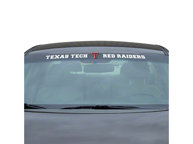 Windshield Decal with Texas Tech University Logo; White (Universal; Some Adaptation May Be Required)