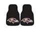 Carpet Front Floor Mats with Baltimore Ravens Logo; Black (Universal; Some Adaptation May Be Required)