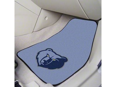 Carpet Front Floor Mats with Memphis Grizzlies Logo; Blue (Universal; Some Adaptation May Be Required)