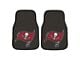 Carpet Front Floor Mats with Tampa Bay Buccaneers Logo; Gray (Universal; Some Adaptation May Be Required)