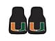 Carpet Front Floor Mats with University of Miami Logo; Black (Universal; Some Adaptation May Be Required)