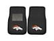 Embroidered Front Floor Mats with Denver Broncos Logo; Black (Universal; Some Adaptation May Be Required)