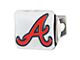 Hitch Cover with Atlanta Braves Logo; Chrome (Universal; Some Adaptation May Be Required)