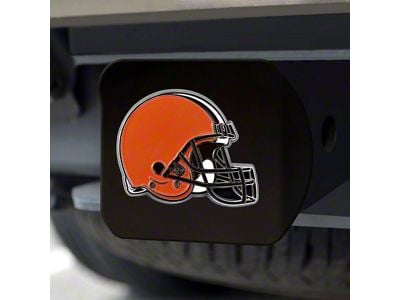 Hitch Cover with Cleveland Browns Logo; Orange (Universal; Some Adaptation May Be Required)