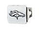 Hitch Cover with Denver Broncos Logo; Chrome (Universal; Some Adaptation May Be Required)