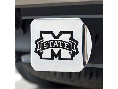 Hitch Cover with Mississippi State University Logo; Chrome (Universal; Some Adaptation May Be Required)