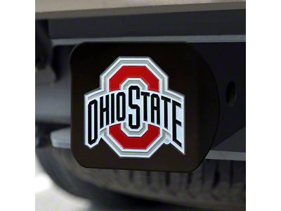 Hitch Cover with Ohio State University Logo; Red (Universal; Some Adaptation May Be Required)