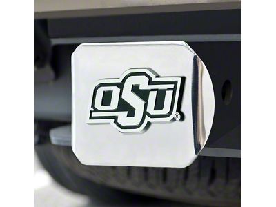 Hitch Cover with Oklahoma State University Logo; Chrome (Universal; Some Adaptation May Be Required)