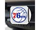 Hitch Cover with Philadelphia 76ers Logo; Chrome (Universal; Some Adaptation May Be Required)