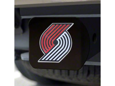 Hitch Cover with Portland Trail Blazers Logo; Red (Universal; Some Adaptation May Be Required)