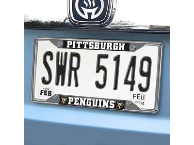 License Plate Frame with Pittsburgh Penguins Logo (Universal; Some Adaptation May Be Required)