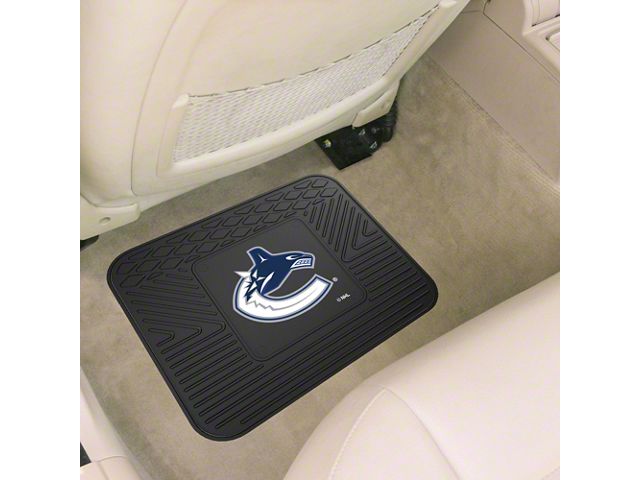 Utility Mat with Vancouver Canucks Logo; Black (Universal; Some Adaptation May Be Required)