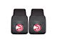 Vinyl Front Floor Mats with Atlanta Hawks Logo; Black (Universal; Some Adaptation May Be Required)