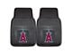 Vinyl Front Floor Mats with Los Angeles Angels Logo; Black (Universal; Some Adaptation May Be Required)