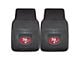 Vinyl Front Floor Mats with San Francisco 49ers Logo; Black (Universal; Some Adaptation May Be Required)