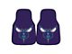 Carpet Front Floor Mats with Charlotte Hornets Logo; Purple (Universal; Some Adaptation May Be Required)