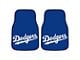 Carpet Front Floor Mats with Los Angeles Dodgers Logo; Blue (Universal; Some Adaptation May Be Required)