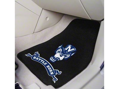 Carpet Front Floor Mats with University of Nevada Logo; Navy (Universal; Some Adaptation May Be Required)