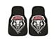 Carpet Front Floor Mats with University of New Mexico Logo; Black (Universal; Some Adaptation May Be Required)