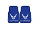 Carpet Front Floor Mats with U.S. Air Force Logo; Blue (Universal; Some Adaptation May Be Required)