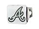 Hitch Cover with Atlanta Braves Logo; Chrome (Universal; Some Adaptation May Be Required)