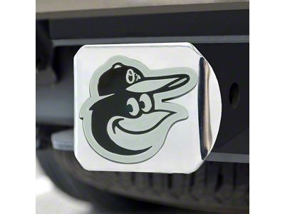 Hitch Cover with Baltimore Orioles Logo; Chrome (Universal; Some Adaptation May Be Required)