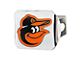 Hitch Cover with Baltimore Orioles Logo; Chrome (Universal; Some Adaptation May Be Required)