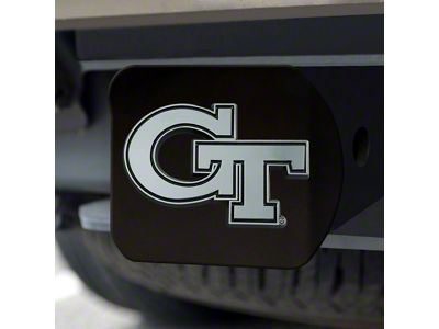 Hitch Cover with Georgia Tech Logo; Black (Universal; Some Adaptation May Be Required)