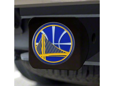 Hitch Cover with Golden State Warriors Logo; Royal (Universal; Some Adaptation May Be Required)