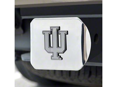 Hitch Cover with Indiana University Logo; Chrome (Universal; Some Adaptation May Be Required)