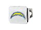 Hitch Cover with Los Angeles Chargers Logo; Yellow (Universal; Some Adaptation May Be Required)