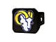 Hitch Cover with Los Angeles Rams Logo; Blue (Universal; Some Adaptation May Be Required)