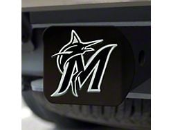 Hitch Cover with Miami Marlins Logo; Black (Universal; Some Adaptation May Be Required)