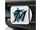 Hitch Cover with Miami Marlins Logo; Chrome (Universal; Some Adaptation May Be Required)