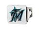 Hitch Cover with Miami Marlins Logo; Chrome (Universal; Some Adaptation May Be Required)