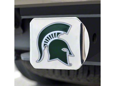 Hitch Cover with Michigan State University Logo; Chrome (Universal; Some Adaptation May Be Required)