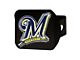 Hitch Cover with Milwaukee Brewers Logo; Black (Universal; Some Adaptation May Be Required)