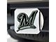 Hitch Cover with Milwaukee Brewers Logo; Chrome (Universal; Some Adaptation May Be Required)