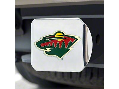 Hitch Cover with Minnesota Wild Logo; Chrome (Universal; Some Adaptation May Be Required)